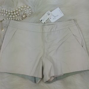 Joie leather shorts size 2 NWT eggshell